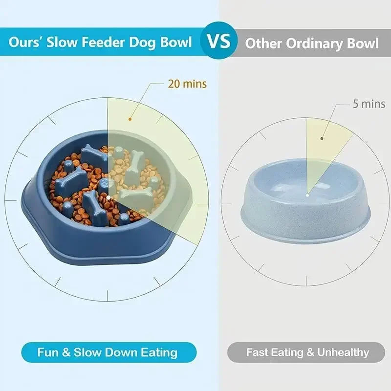 Slow Feeder Dog Bowl with Non-Slip Base