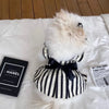 Vestido de algodón a rayas para perros de razas pequeñas