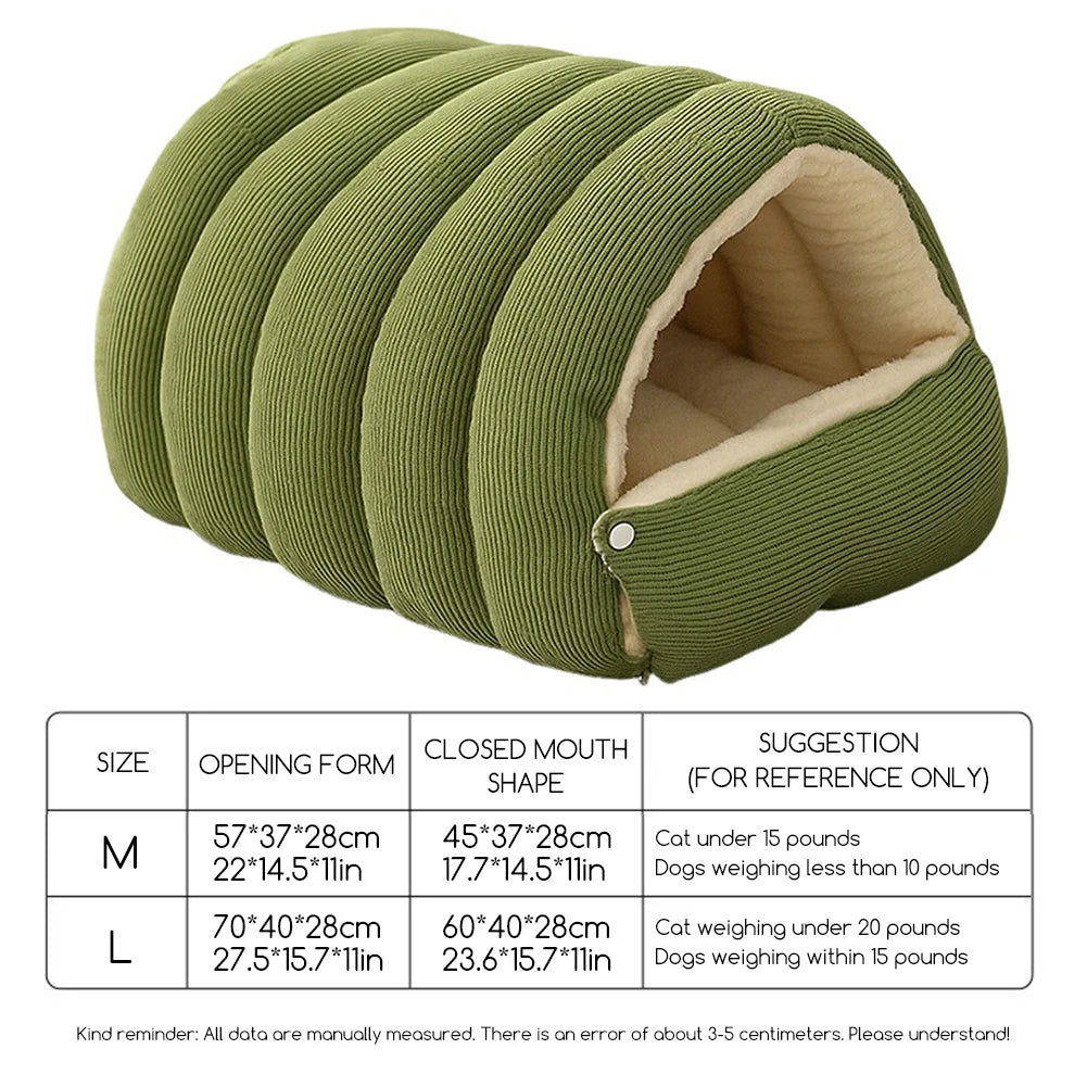 Cozy Plush Cat Cave Bed with Removable Washable Cover