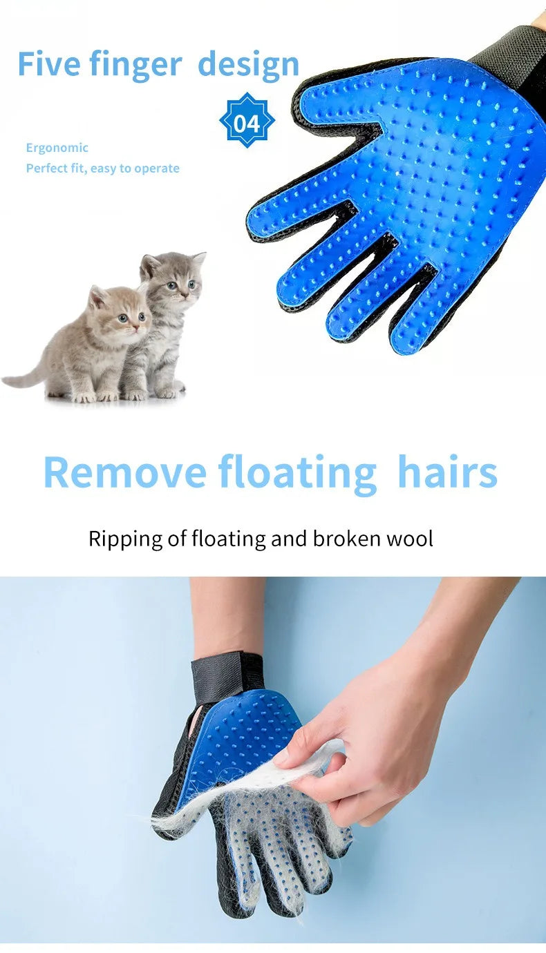 Gants de toilettage en silicone pour animaux
