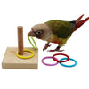 Bird Training Toys Set: Wooden Block Puzzle and Rings for Parrots