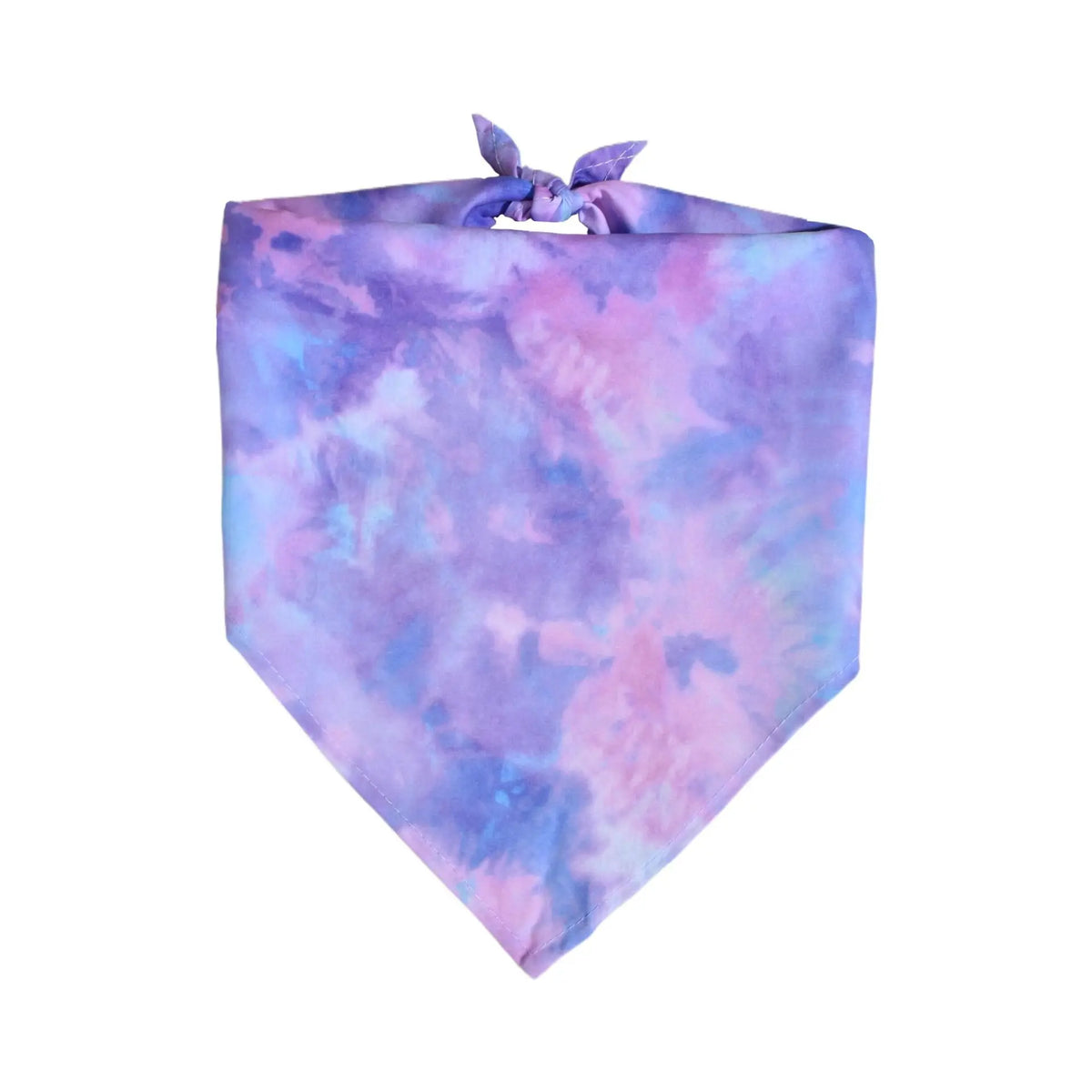 Purple and blue tie-dye dog bandana or scarf