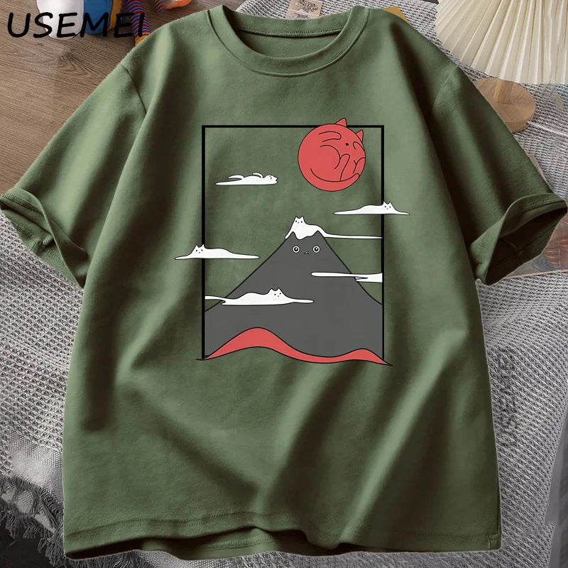 Camiseta Gráfica de Gato Divertida