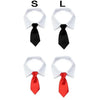 White pet bow tie collar with black and red neckties displayed for dogs and cats