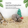 Smooth Wooden Small Animal Feeding Bowl