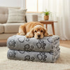 Cozy Flannel Pet Blanket with Paw Print Design