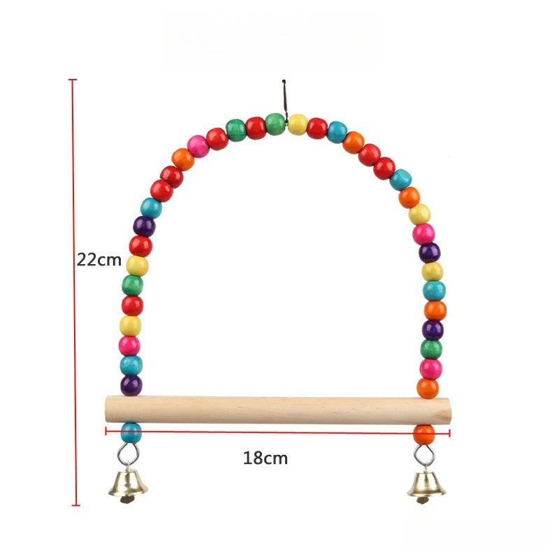 Wooden Bird Swing Toy for Parrots