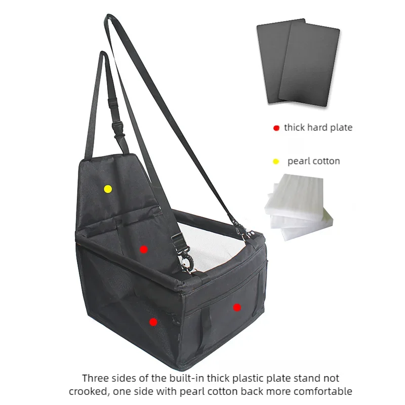 Foldable Car Dog Seat for Small Dogs – Portable Travel Booster with Safety Belt
