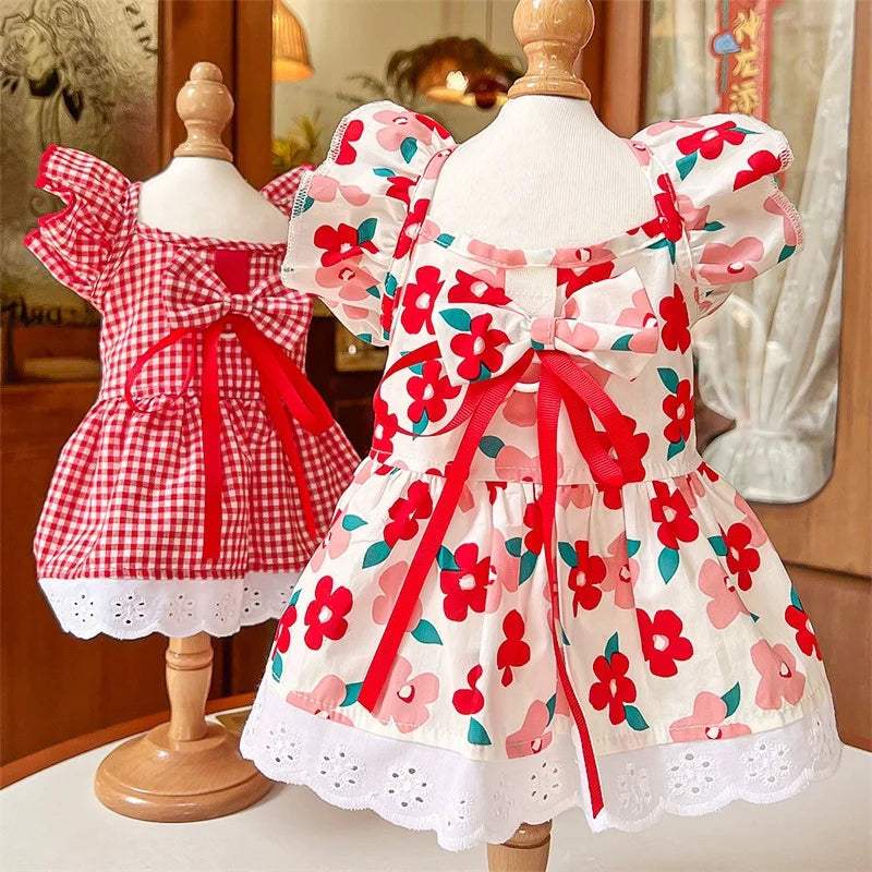 Floral Summer Princess Dress for Small Dogs and Cats