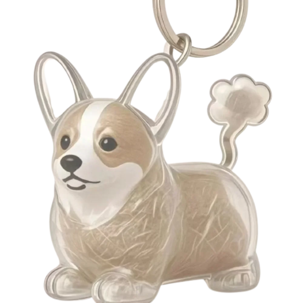 Pet Hair Storage Keychain – Transparent Dog & Cat Fur Keepsake Pendant