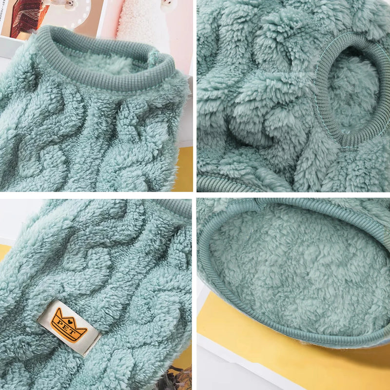 Soft Cozy Pet Clothes Winter Fleece Sweater for Cats and Small Dogs