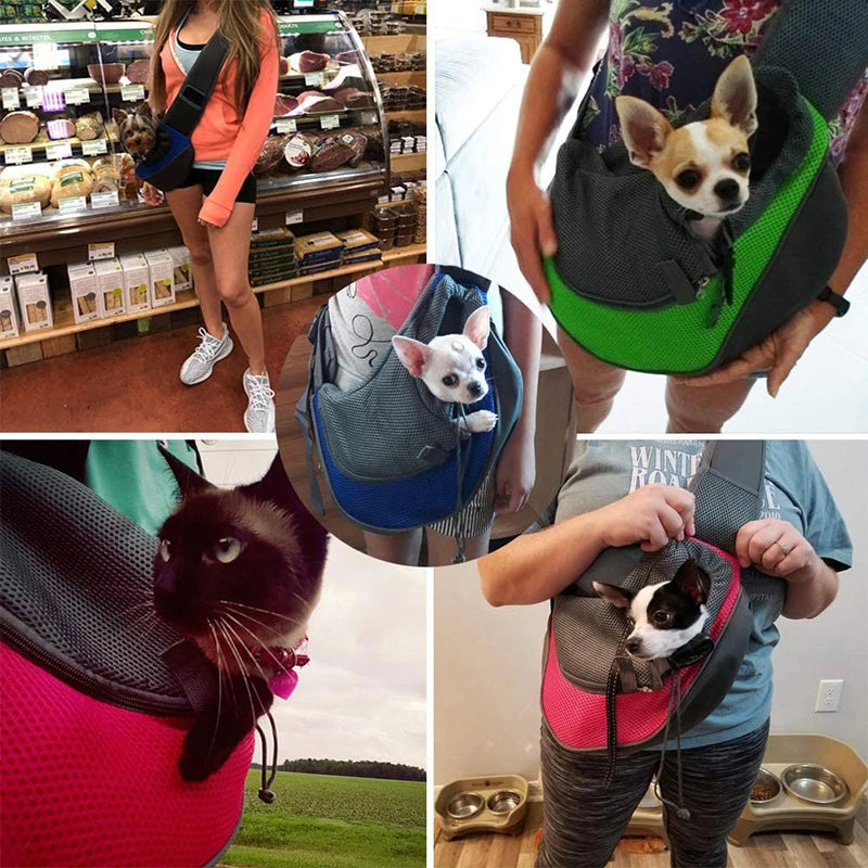 Breathable Mesh Dog Carrier Sling Backpack for Outdoors