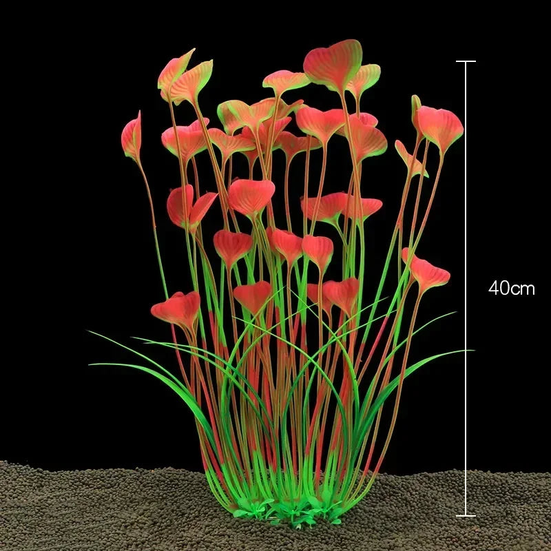 Planta Artificial Realista para Acuario con Base de Cerámica