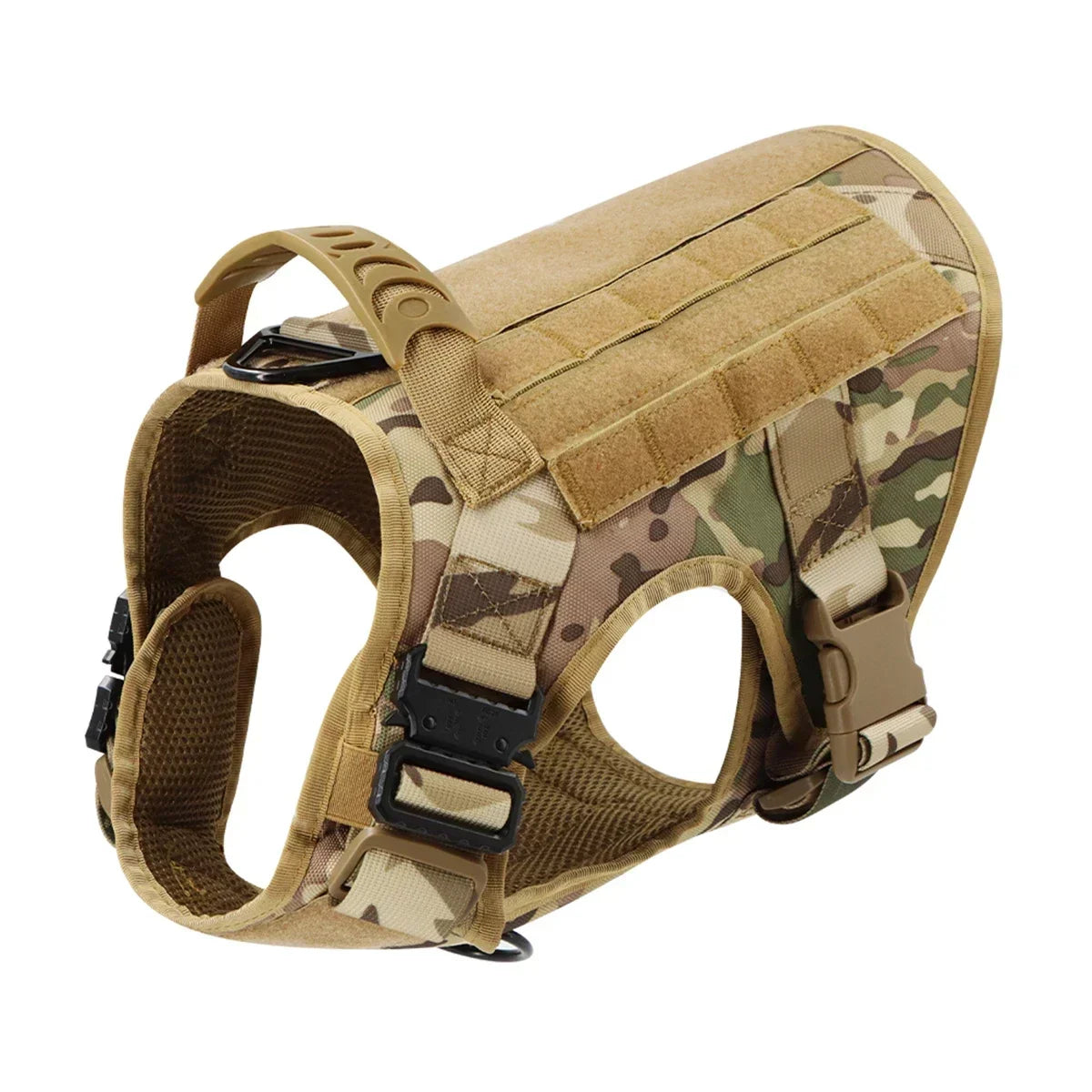 Tactical Dog Harness with MOLLE Pouches and Collar Set
