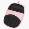 Reusable pet hair removal gloves featuring pink and black silicone pads.