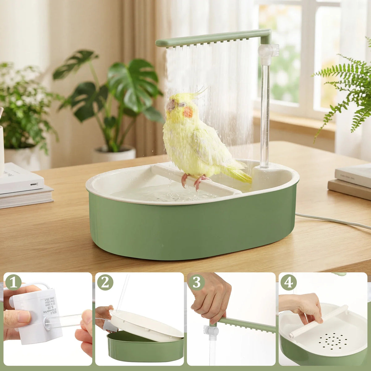 Electric Circulating Bird Bath with Adjustable Water Flow