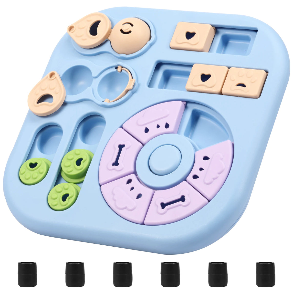 Interactive Dog Puzzle Toy with Non-Slip Base for Mental Stimulation and Slow Feeding
