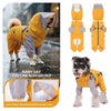 Double-Layer Waterproof Dog Raincoat with Built-in Harness and Detachable Hood