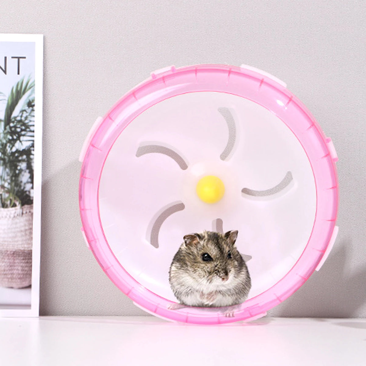 Quiet Hamster Exercise Flying Saucer Wheel with Steel Axle