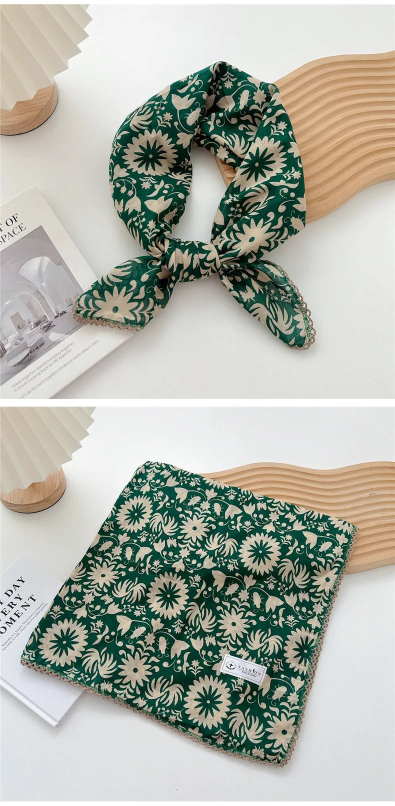 Square Cotton Scarf for Women – Versatile Neck & Hair Accessory