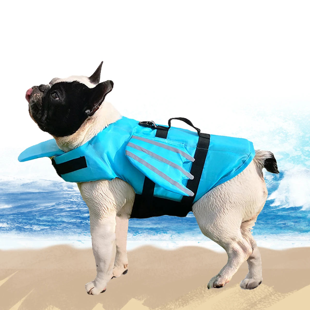 Adjustable Dog Life Jacket with Rescue Handle and High Buoyancy