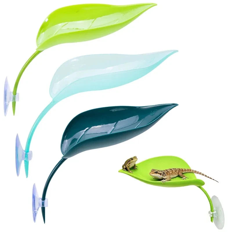 Reptile Basking Leaf Platform with Suction Cup