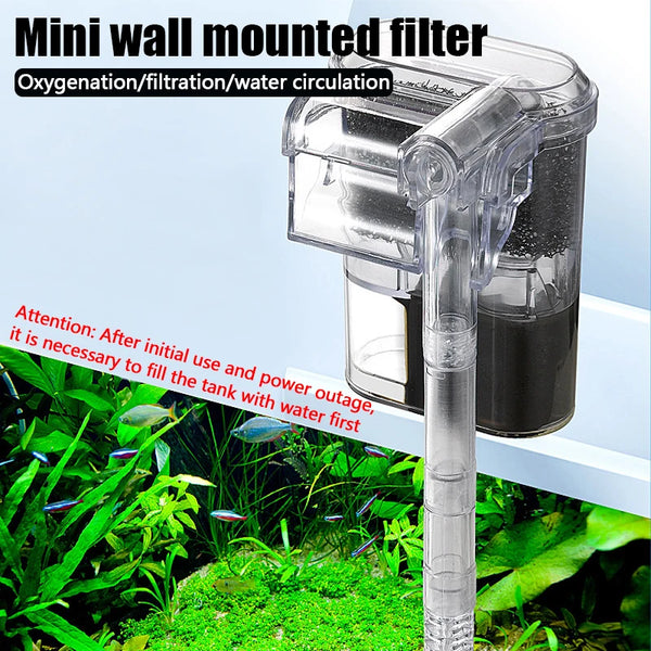 Wall-Mount Aquarium Filter USB Pump 250 L/H 2.5W