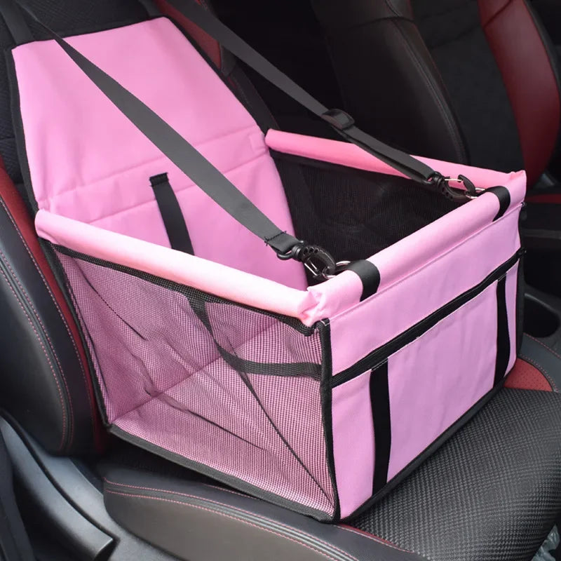 Double-Walled Pet Car Seat with Mesh Storage