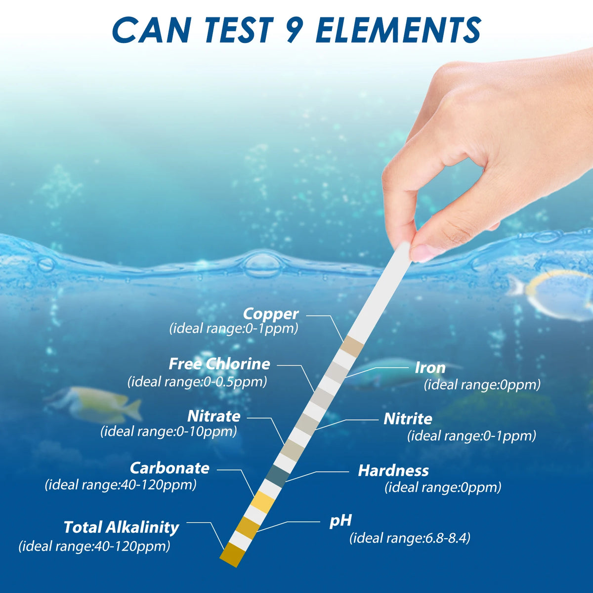 7-in-1 Aquarium Water Test Strips (100 Count)