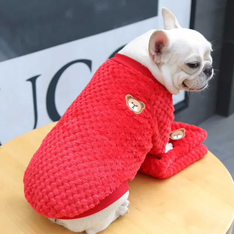 Cozy Fleece Dog Sweater for Small and Medium Breeds