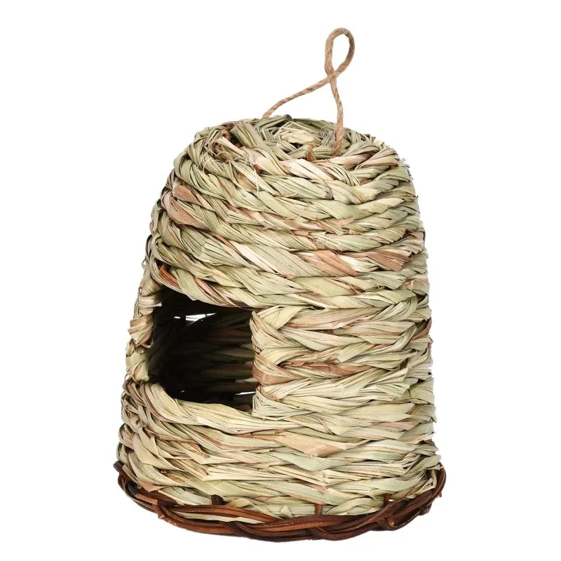 Handwoven Natural Grass Hanging Bird Nest for Small Birds