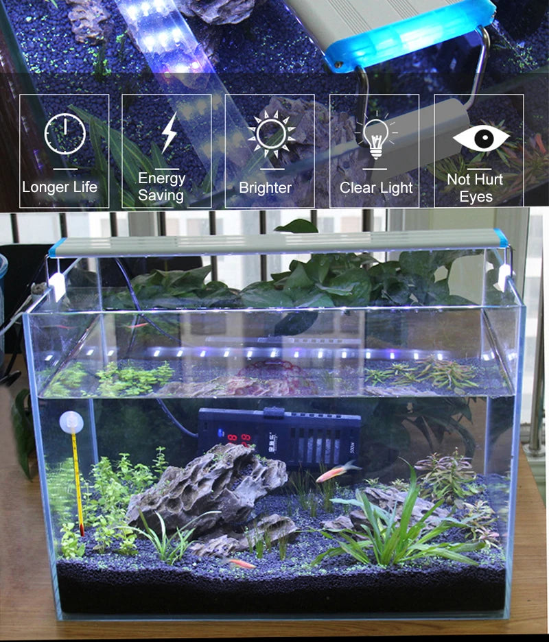 Lampe LED à clipser pour aquarium, profil fin