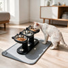 Elevated Cat Bowls with Silicone Mat - 15° Tilted Wooden Stand