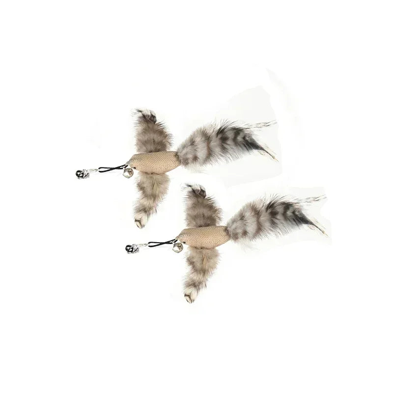 Jouet Interactif pour Chat en Forme de Paon avec Clochette