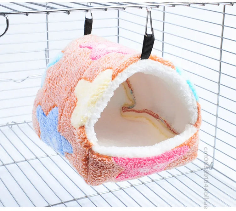 سرير منزل هامستر شتوي دافئ وناعم للحيوانات الصغيرة