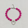 Pearl Pet Necklace with Heart-Shaped Rhinestone Pendant