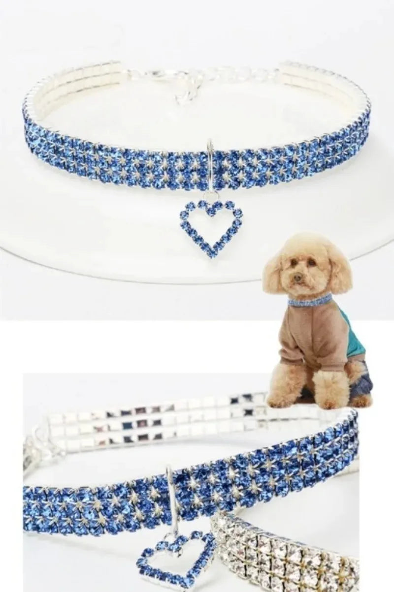 Love Water Drop Diamond Pet Necklace for Cats and Dogs