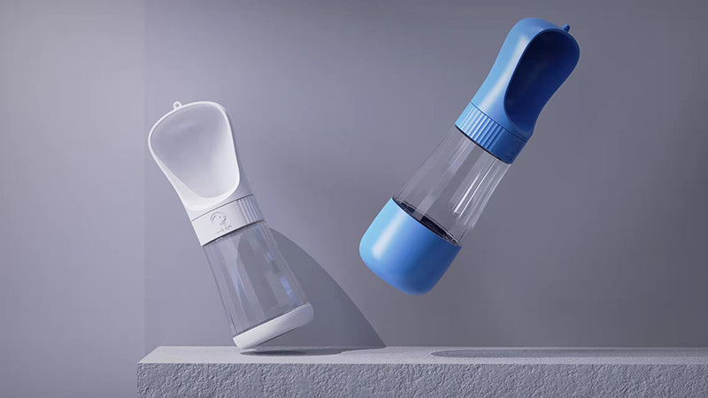 Tragbare 2-in-1 Haustier-Wasserflasche mit Schale