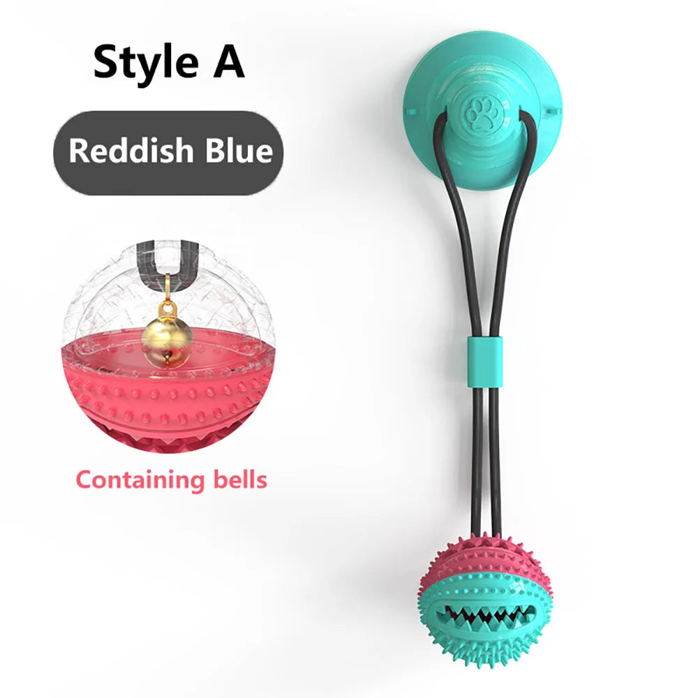 Suction Cup Interactive Dog Ball Toy with Treat Dispenser