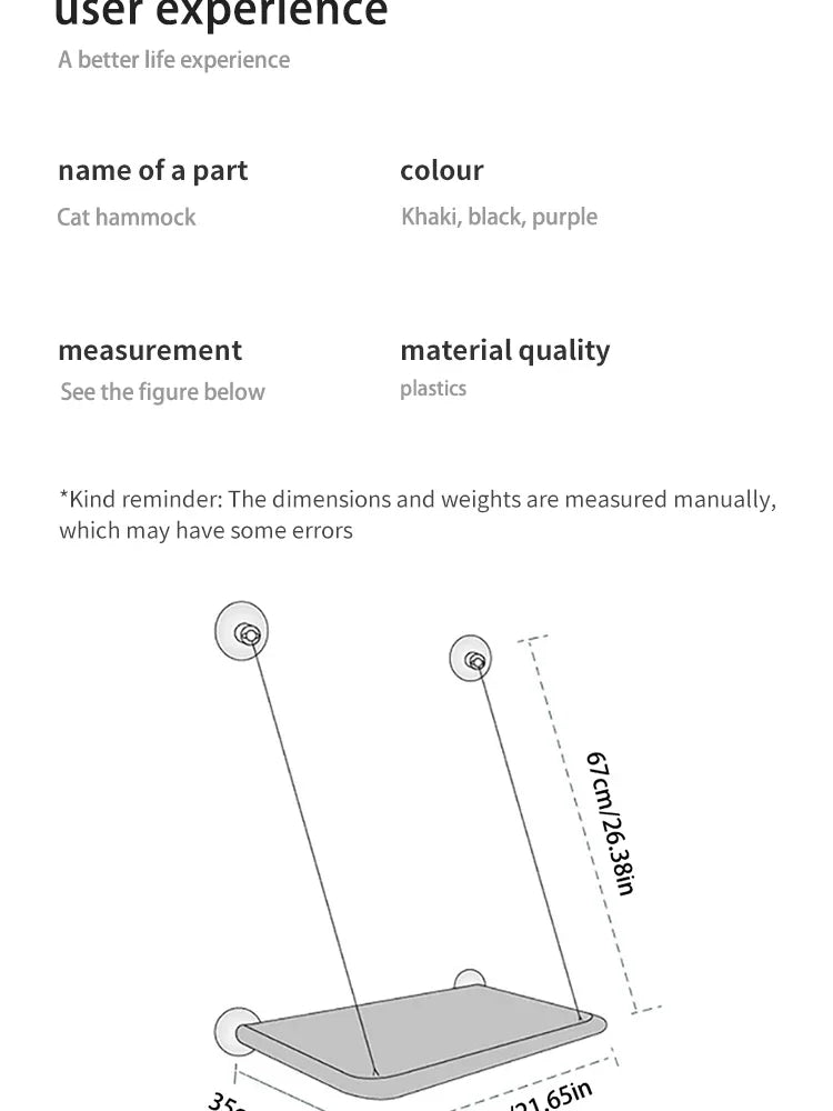 Ultra-Soft Cat Window Hammock Bed - Cloud-Like Perch