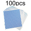 Checkerboard Pattern Oil-Proof Sandwich Wrapping Paper (100 Sheets)