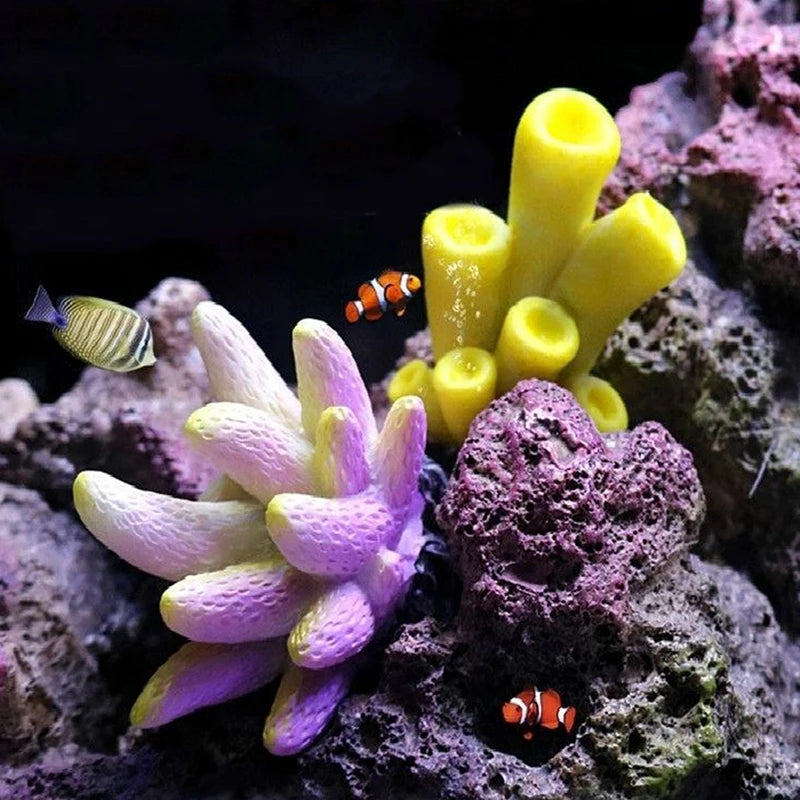 Artificial Coral Reef Aquarium Decoration with Starfish