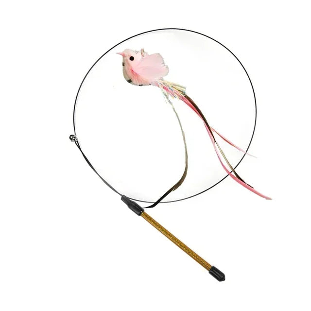 Jouet Interactif pour Chat en Forme de Paon avec Clochette
