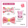 Pink Bow Hair Clips for Small Dogs - Pet Grooming Accessories (10 Pack)