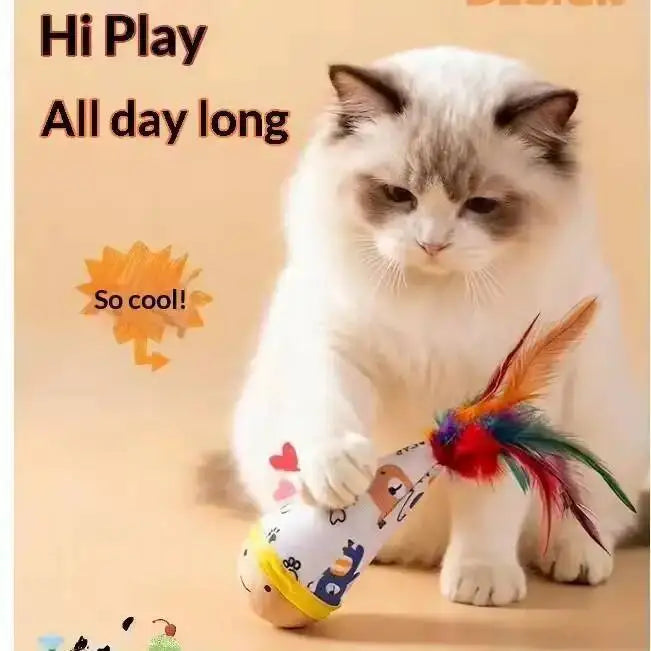 Interactive Feather Teaser Toy for Cats