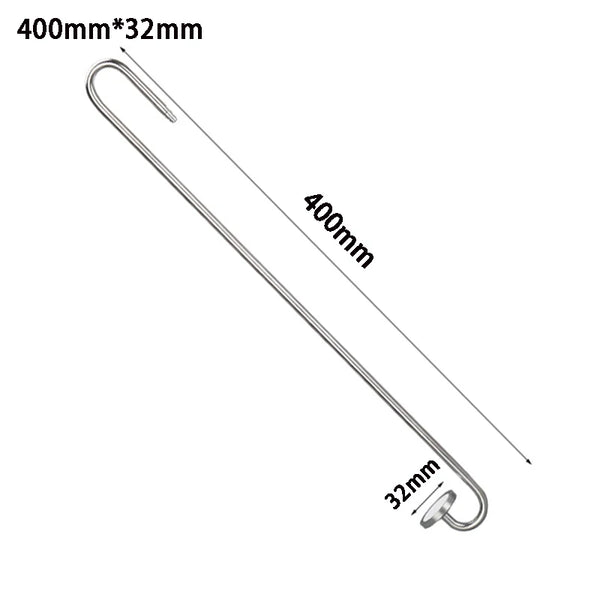 Stainless steel aquarium CO2 diffuser with ceramic disc, measuring 400mm by 32mm.