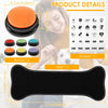 Orange and green dog communication buttons with a black non-slip mat for pet training