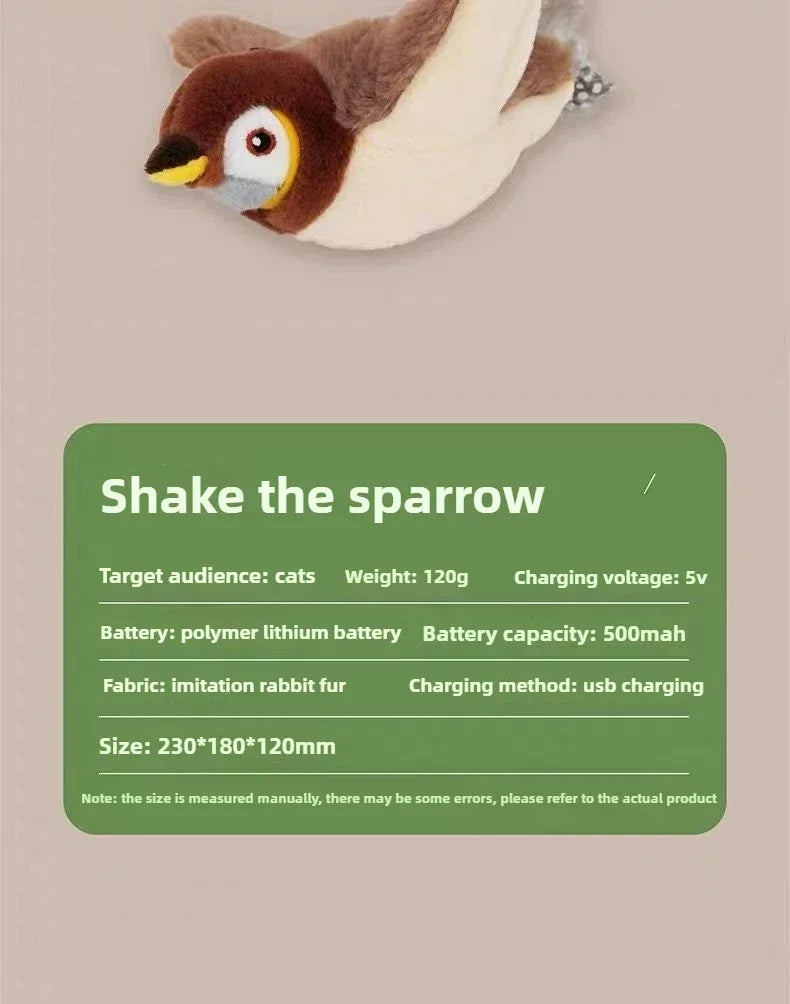 Rechargeable Chirping Bird Cat Toy with Catnip