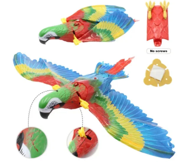 Interactive Flying Bird Cat Toy with Hanging Teaser