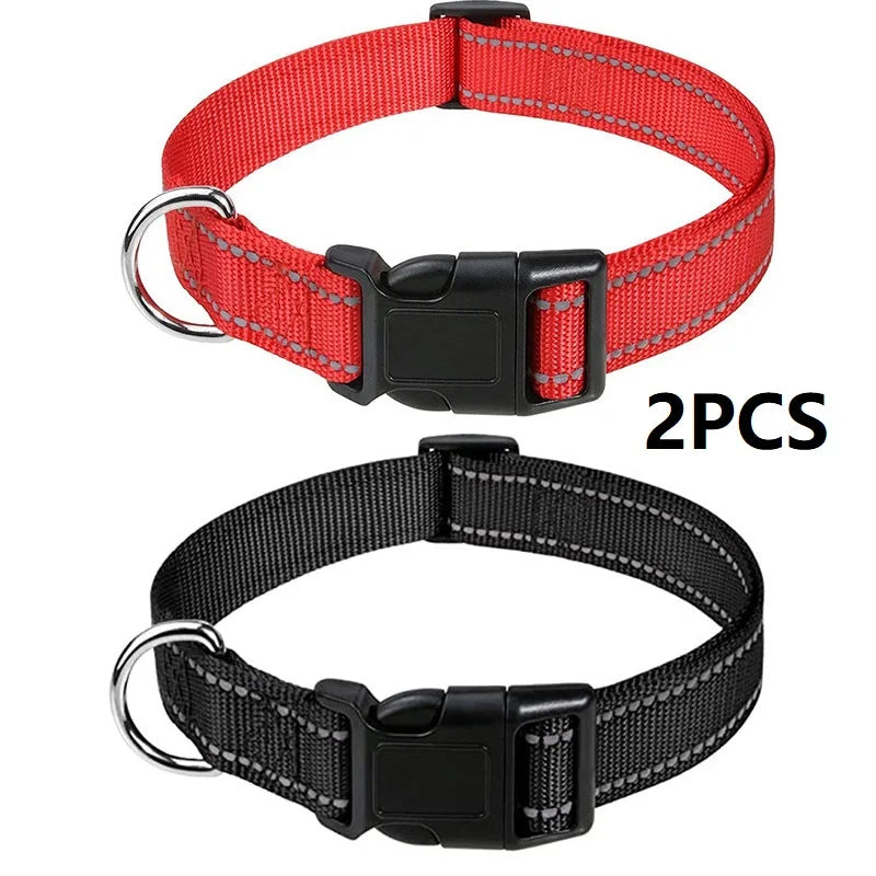 Decorative Nylon Dog Collar with Buckle Closure
